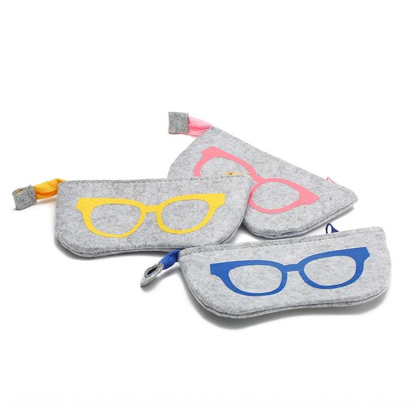 

new case case zipper box felt glasses fashion personalized zipper bag multifunctional glasses box practical storage bag, Blue