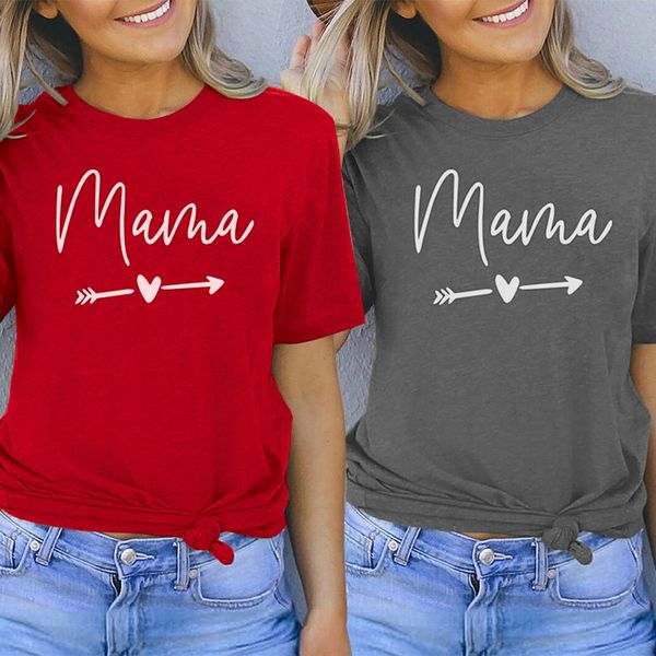 

women's summer fashion wild round neck letter printed t-shirt top, White