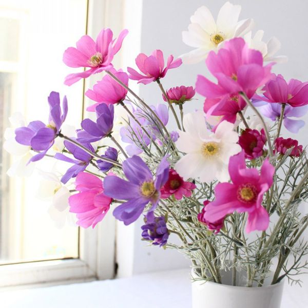 

1pc artificial cosmos silk 6 head gesang flower living room floor display fake flower wedding scene decoration pgraphy props