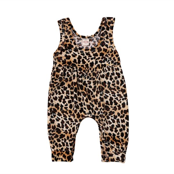 

new casual newborn baby girls clothes print leopard vest romper harem jumpsuit outfits clothes summer t200721, Blue
