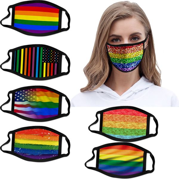 

fashion rainbow face mask summer breathable sun protective mask dust-proof washable reusable cycling mask ing