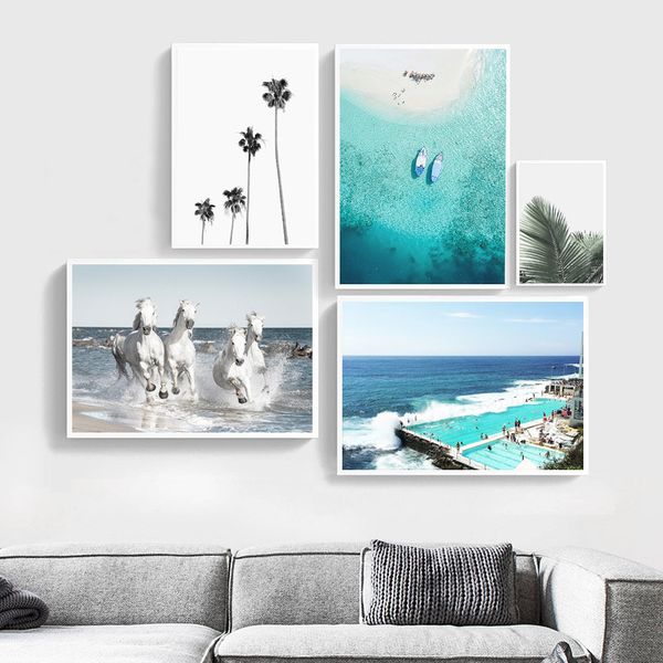 

nordic style travel пейзаж ocean beach wall art печать холст плакат скандинавский печати картина современной гостиной decor