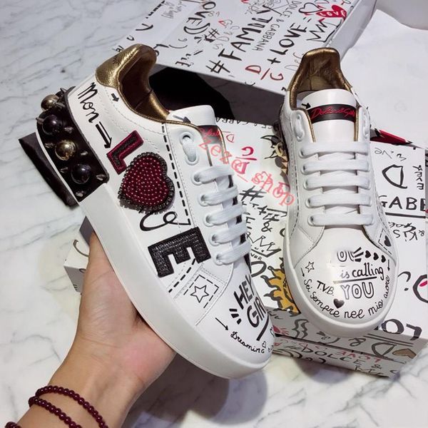 

2020mens running shoes scarpe da uomo di design di lusso surface graffiti design womans platform casual shoes, Black;red