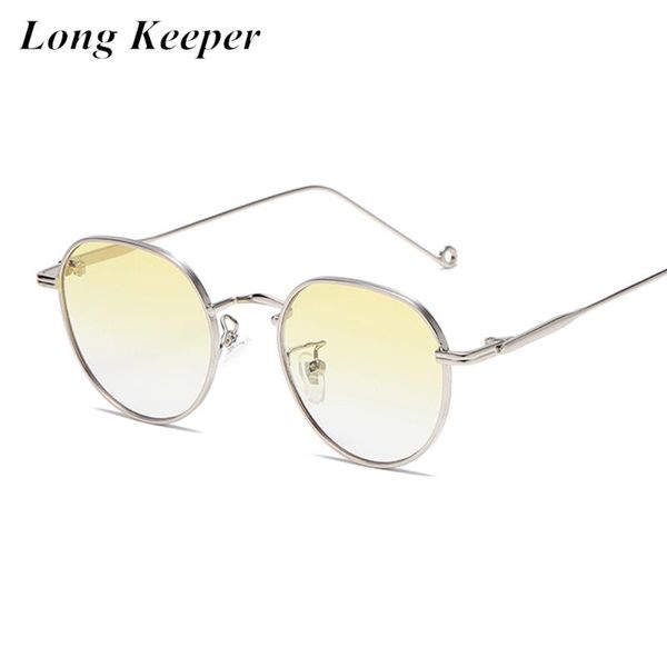 

2020 new round sunglasses women small metal frame sun glasses ladies vintage yellow gafas uv400, White;black