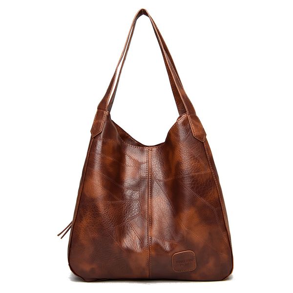

vintage handbag for women soft pu leather shoulder bag large capacity luxury handle bag fashion brand lady tote shopping