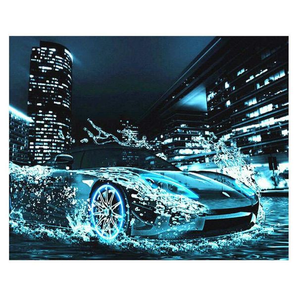 

car painting by numbers abstract modern wall art for living room home decor (no frame