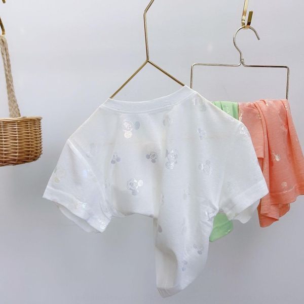 

girls summer short-sleeved t-shirt 2020 new children's western style half-sleeve baby korean style coat t-shirt fashion, Blue