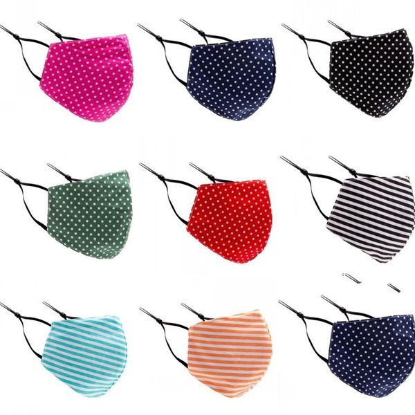 

gauze cotton face dot mask shield printed stripes respirato two layer sports mascarilla fashion kids masks reusable washable cloth 3 85qx b2