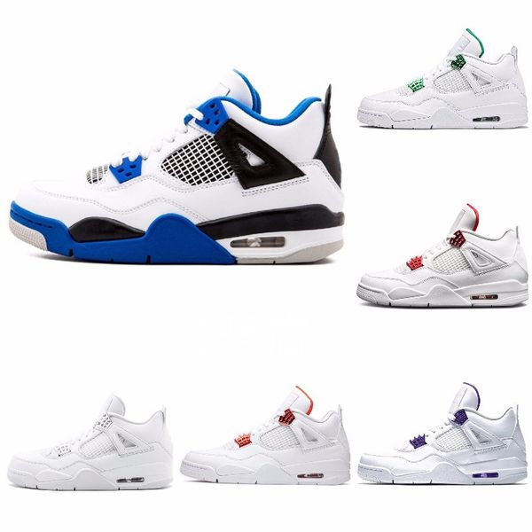 

cool grey 4 pure money metallic pack men basketball shoes 4s pine green court purple university orange red sneaker j#07-050