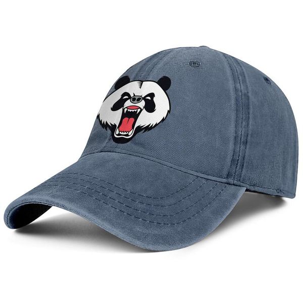 

angry scary panda baseball adjustable cowboy hat cool fashionball team unique original cowboy dabbing funny bear wrestling color, Blue;gray