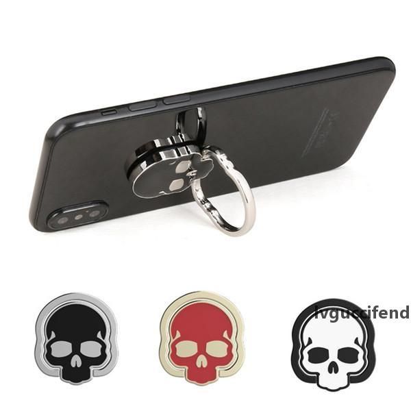 

universal 360 degree metal skull finger ring holder stand bracket phone stand mount for iphone 8 samsung huawei with package