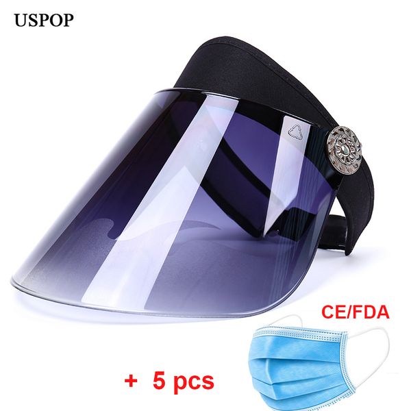 

uspop women anti-uv lens hat female full face covered hat wide brim sun hat casual summer plastic visor cap y200714, Blue;gray