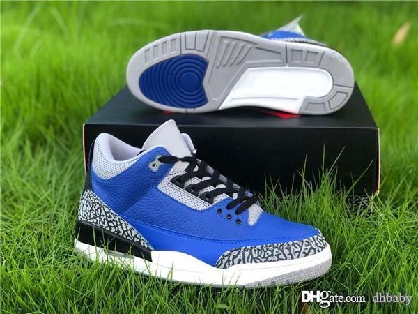 

air authentic 3 varsity royal man basketball shoes blue cement grey ct8532-400 3s men retro sports sneakers with box