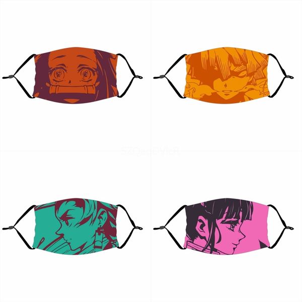 

printing cartoon fa mask i silk dustproof protective mout er wasale outdoor mask for adults women men#749, Black