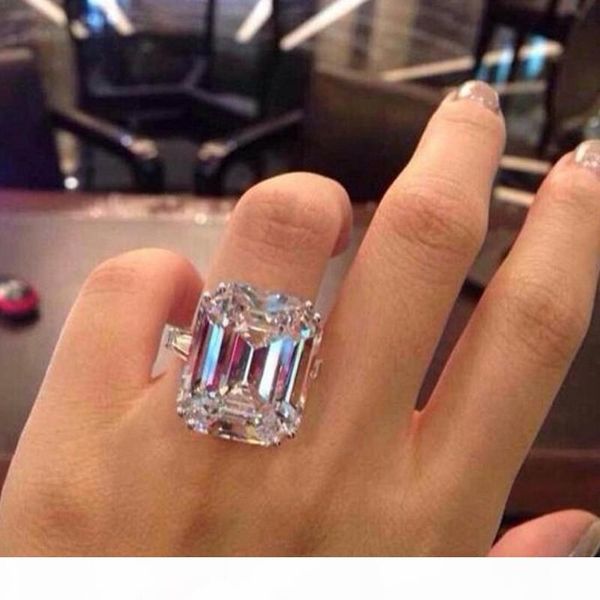 

925 sterling silver rings for women eternal cut simulated diamond ring set engagement wedding finger brand fine jewelry, Golden;silver