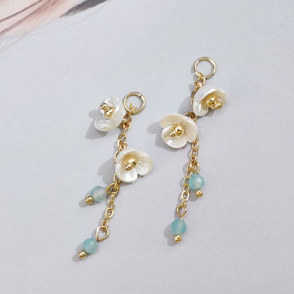 

super fairy flower tassel chain handmade diy diy accessories earrings beads material making earrings ear line ear nail accessories, Silver