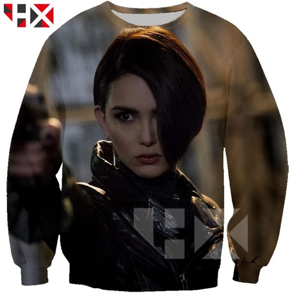 

hx movie skyscraper hannah quinlivan sweatshirts 3d print men women hipster long sleeve casual h031, Black