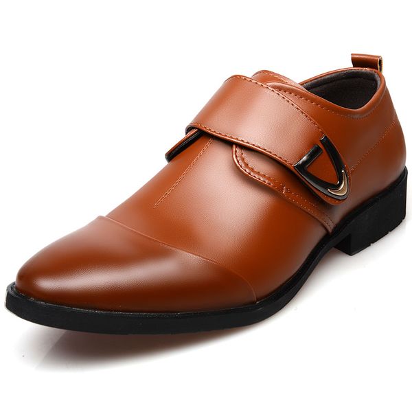 

men formal shoes vintage office men's flat pointed toe dress shoes 2020 fashion design men business big size 38-48, Black