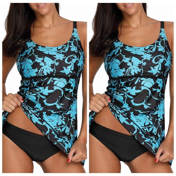 

mengkai 2019 новый цветочный жилет тонкий жилет купальник купальник юбка из двух частей набор, White;black