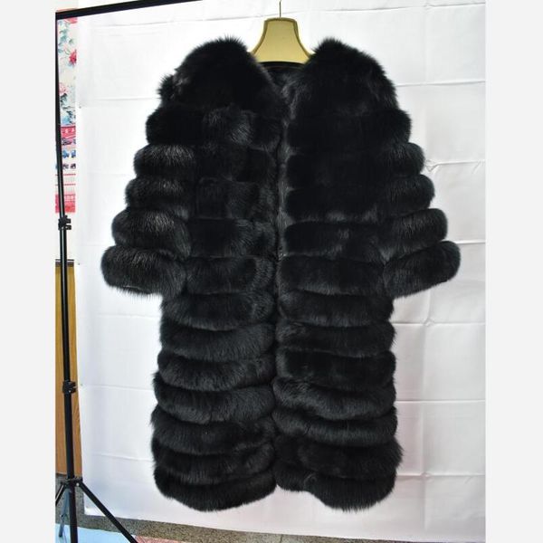 

natural genuine fur coat jacket, Black
