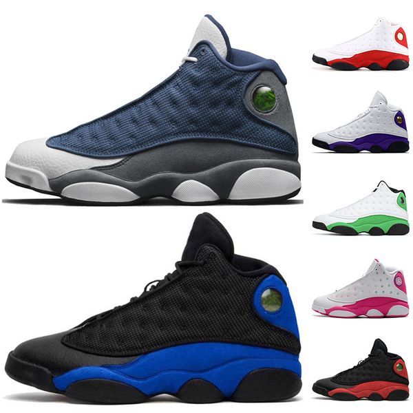 

2020 flint 13 hyper royal jumpman 13 xiii women mens basketball shoes retro playground chicago reflective lucky green 13s sneakers trainers, White;red