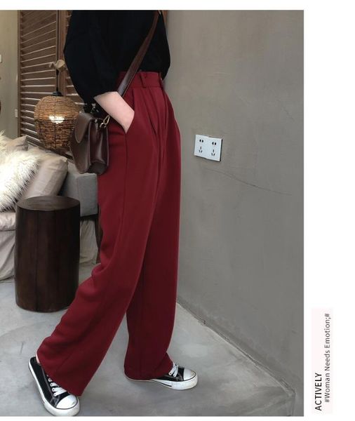 

b120-summer trendy one button skinny pants wide leg pants, Black