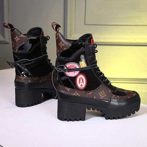 

women shoes boots fashion leather round toe ladies bottes femmes laureate platform desert boot sale luxury zapatos mujer womens fast ship