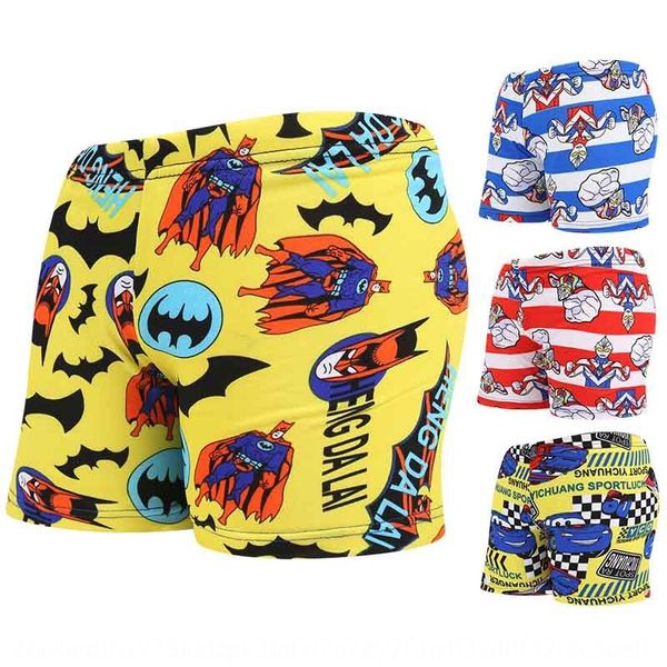 

children's swimming trunks beach pants boxer pantsboxer comfortable lace-up little boy beach pants cartoon printed shorts yk4808, Black