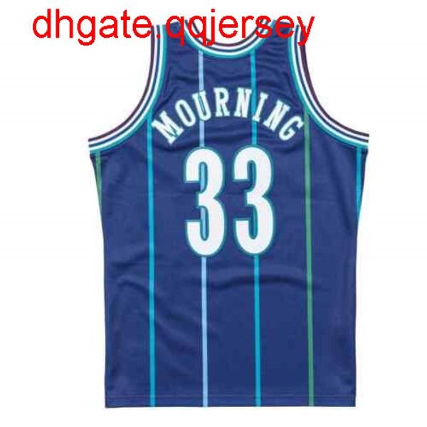 

hor alonzo mourning mitchell & ness alternate jersey throwbacks vest stitched basketball jerseys, Gray
