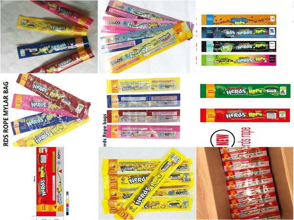 

2020 new types medicated nerds rope empty packaging bas nerds rope candy nerdsrope gummy bags three edge sealing bag foil food package axtrx