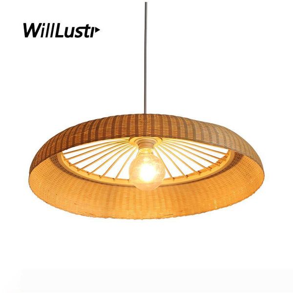 

hand knitted bamboo pendant light wood suspension lamp cafe bistro l ot restaurant teahouse creative hanging lighting