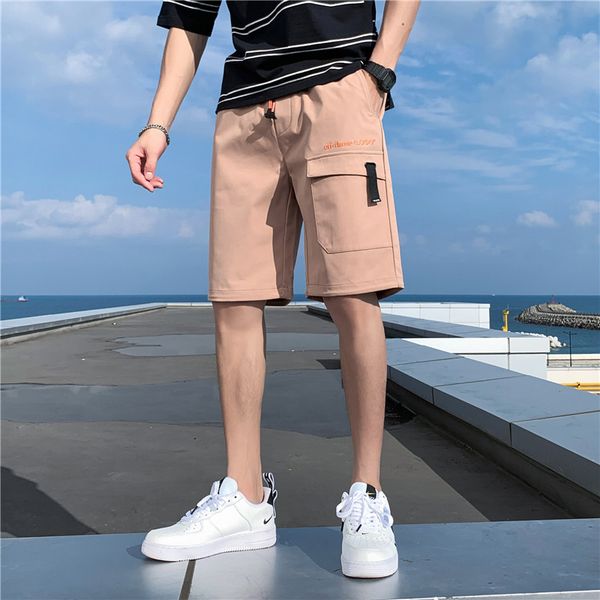

men multi-pocket cargo shorts men 2020 new men's casual shorts male loose work man short pants, White;black