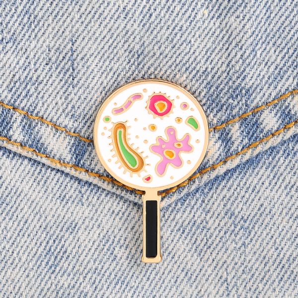 

new cartoon ball cell brooch cute unique creative enamel pins fashion accessories gift for biologists women girls lapel denim shirts badge, Gray