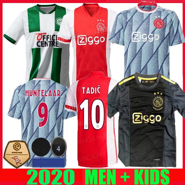

ajax 20 21 fc groningen soccer jerseys third 50th anniversary robben 2020 2021 huntelaar neres van de beek tadic men kids football shirts, Black;yellow