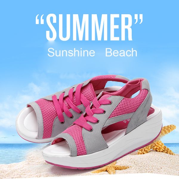 

women sandals open toe breathable sneakers lightweight casual shoes size 35-44