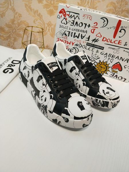

2020q trend hand-painted leather party casual shoes trend outdoor men and women sports shoes graffiti wild couple shoes, size 35-451, Black
