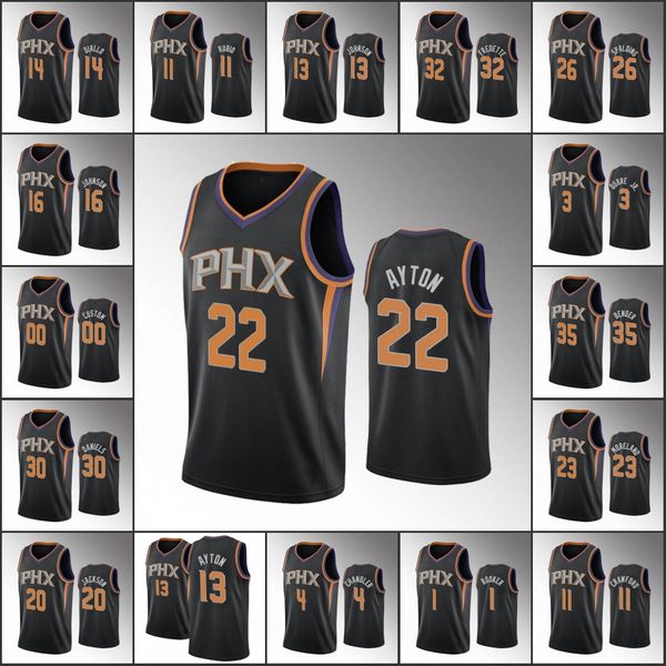 

phoenix suns men devin booker deandre ayton devin booker ricky rubio statement nba custom black jersey