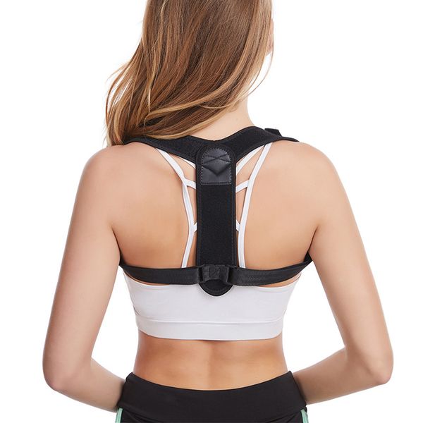 

back support adjustable posture corrector for men women shoulder correction brace belt fitness equipment body health wholesales, Black;blue