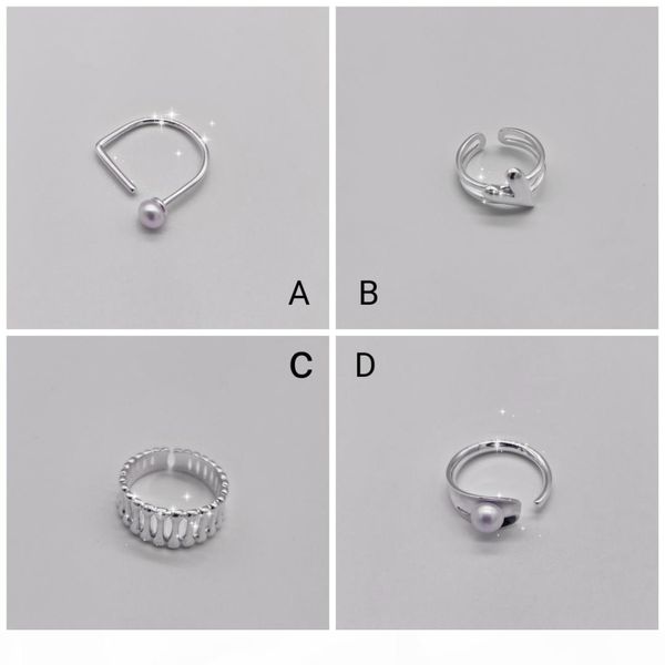 

sterling silver s925 sterling silver plain ring female open ring plain ring four models are available
