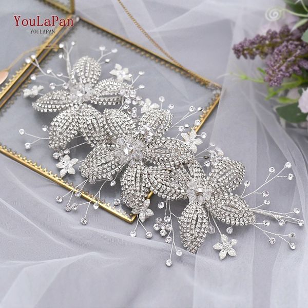 

youlapan hp252 luxury crystal tiara crown bride jewelry handmade hair vine wedding flower headband y200727, White;golden