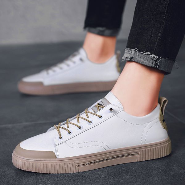 

2020 new men's breathable tennis sneakers spring lightweight casual non-slip running shoes wild board shoes retro white