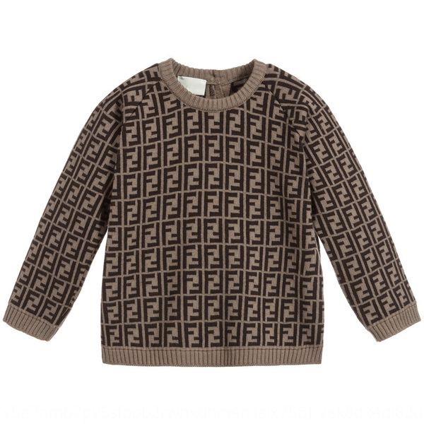 

2019 winter girls f letter knitwear baby base pullover sweater pullover shirt children's round collar long sleeve sweater, Blue