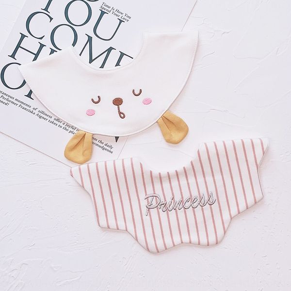 

ins korean new towel pure cotton baby bib baby saliva towel wavy cartoon bib 0-2 years old saliva pocket