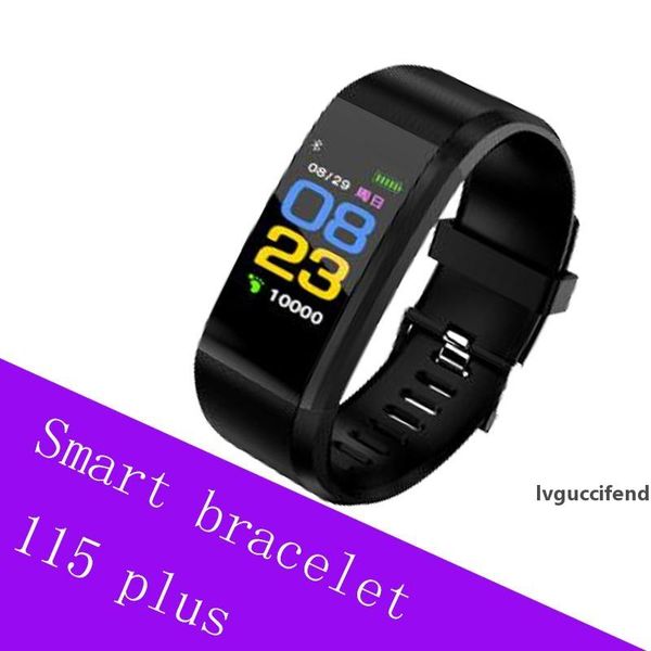 

115 plus smart wristbands color screen for iphone ios and android smart mobile phone wearable bracelets heart rate touch operation clock