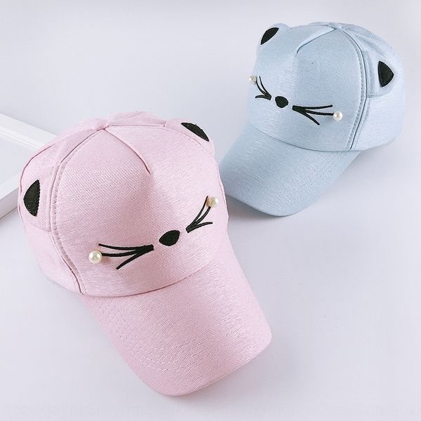 

korean cute cat ear children's outdoor sunscreen hat sunscreen baseball baseball cap casual cap fashion, Blue;gray