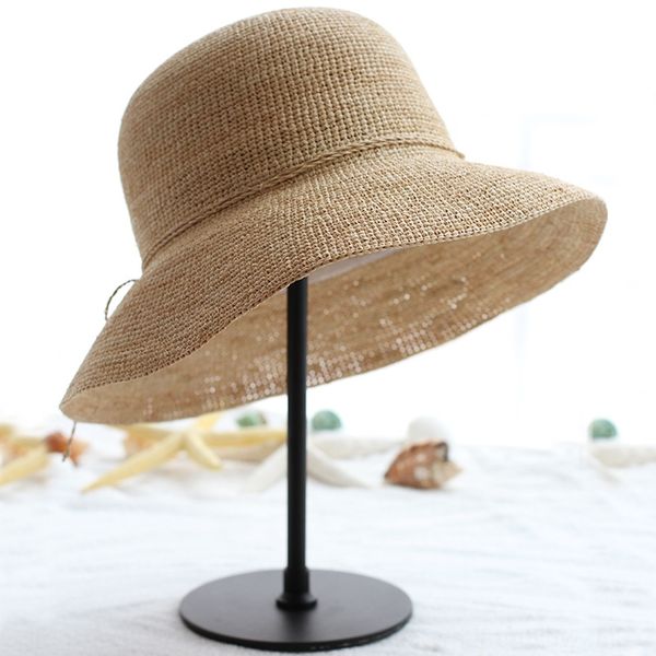 

lafite straw women's foldable straw women's big edge sun sun hat travel beach hat, Blue;gray