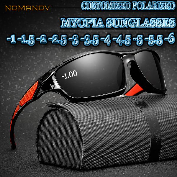

2020 real sale custom made myopia minus prescription polarized lens full-rim sports colorful mirror lenses sunglasses -1 to-6, White;black