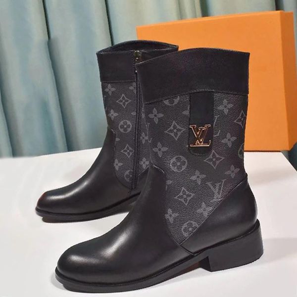 

зимние сапоги женщины zipper mid -calf клин сапоги luxury design chaussures de femme мода женская обувь пинетки vintage style bottes femmes, Black