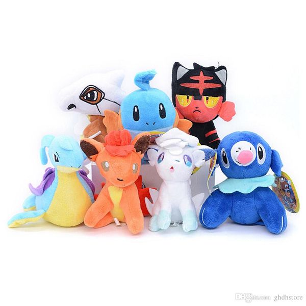 

new 7 styles 4.3" 11cm alola vulpix litten popplio mudkip cubone vulpix lapras plush doll anime stuffed pendants gifts soft toys