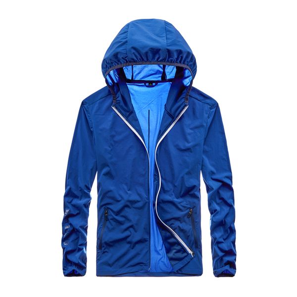 

outdoor jackets&hoodies summer sunscreen skin jacket men hooded breathable quick-drying coats windbreaker jackets for, Blue;black